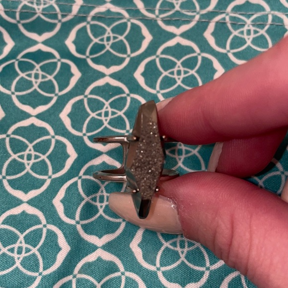 Kendra Scott Double Band Platinum Drusy - Picture 1 of 4